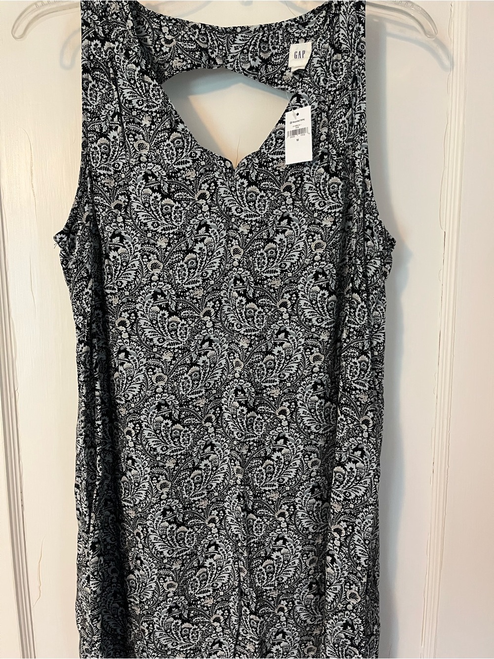 GAP Black and White Paisley Tank Dress New With Tag